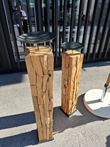 Teaksäule Kerzenhalter