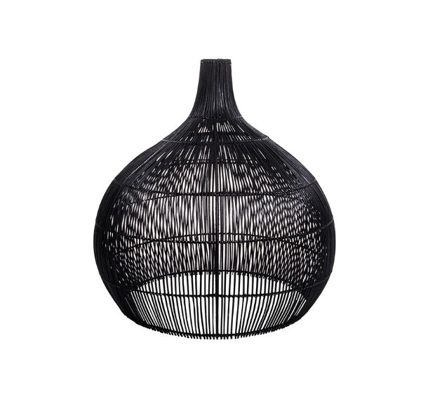 Lamp Rattan Black Pendelum