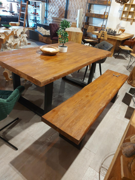 Bank Teak mit Baumkante JV