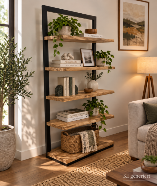 Book Shelf with Iron Frame