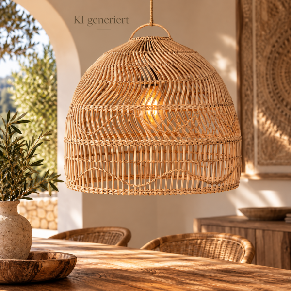 UFO Rattan Hanging Lamp