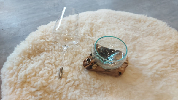 1er Spirit Holz mit Snack Glasschale