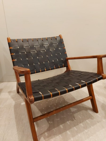 Relax Leather Stool with Armrest